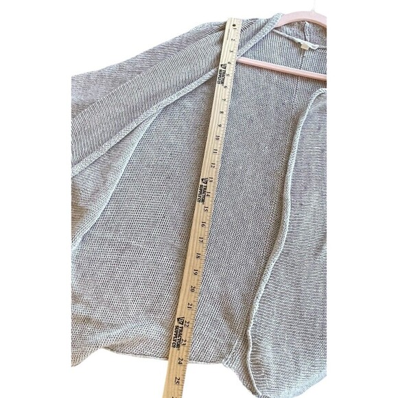 Eileen Fisher Cardigan Sweater Size Large 100% Organic Linen Draped Open Front - Picture 8 of 10